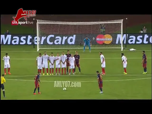 Video: هدف برشلونه الخامس في اشبيلية مقابل 4 السوبر الاوروبي