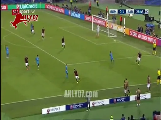 ملخص لمسات ومهارات محمد صلاح روما امام برشلونة في دوري ابطال اوروبا 16 سبتمبر 2015