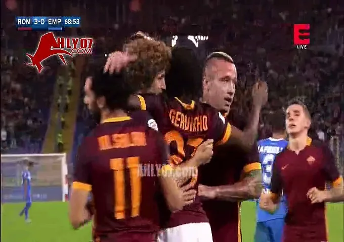 محمد صلاح روما يحرز هدف في مرمى امبولي بالدوري الايطالي 17 اكتوبر 2015